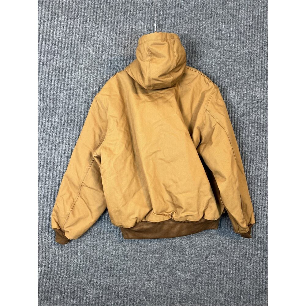 Carhartt Mens Iconic J140 Firm Duck Flannel Lined Active Jacket Brown Size Large - Picture 5 of 10